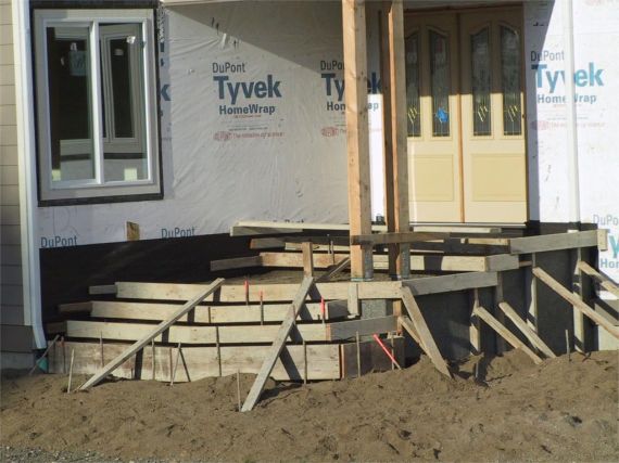ready to pour the steps