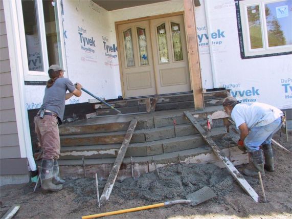 ready to pour the steps