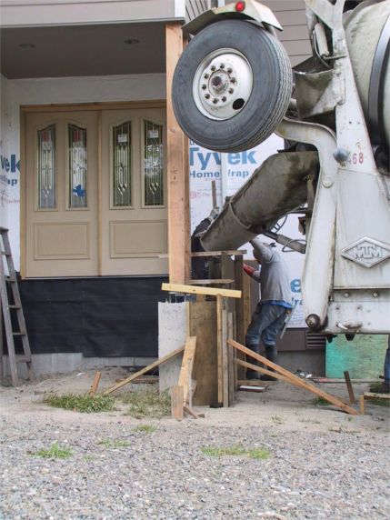 front door with stem wall framed in