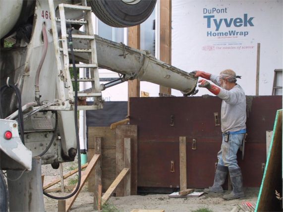 pouring the front porch stem wall