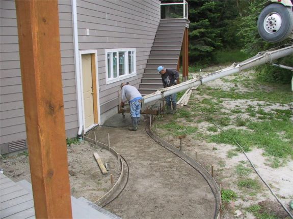 pouring the back walkway