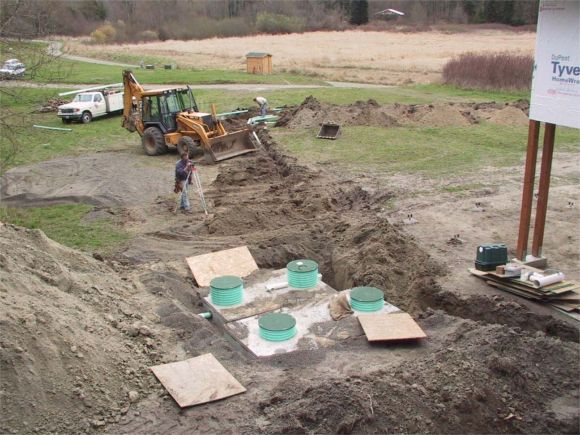 two septic tanks.