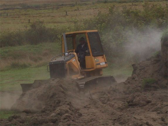 tractor and pile