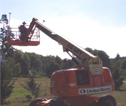 Driving the Z-Boom lift.