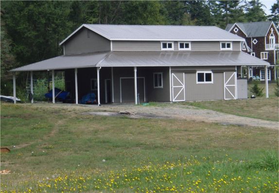 The barn with a new coat of paint.