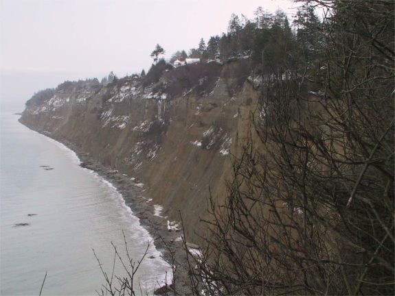 Looking east along the bluff.